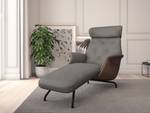 Ligfauteuil BLOMST Leer Danbi: Bruin - Zwart - Notenboom