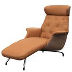 Chaise relax BLOMST Cuir Danbi: Cognac - Chrome brillant - Noyer