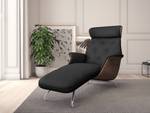 Chaise longue BLOMST Vera pelle Danbi: nero - Cromo lucido - Nocciolo