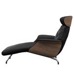 Chaise longue BLOMST Vera pelle Danbi: nero - Cromo lucido - Nocciolo