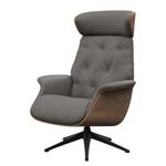 Fauteuil relax BLOMST Cuir Danbi: Marron - Hauteur : 118 cm - Noir - Sans repose-pieds - Noyer