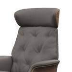 Relaxfauteuil BLOMST Leer Danbi: Bruin - Hoogte: 118 cm - Zwart - Zonder hocker - Notenboom