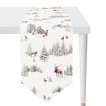 Chemin de table 6201 Polyester / Coton - Blanc / Vert - 32 x 175 cm