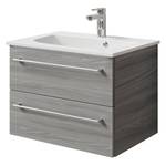 Waschtisch 6025 Typ C Mineralmarmor - Eiche Grau Dekor - Breite: 67 cm