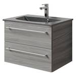 Waschtisch 6025 Typ F Mineralmarmor - Eiche Grau Dekor - Breite: 67 cm