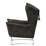 Fauteuil Caleta Tissu - Microfibre Goda: Anthracite - Avec repose-pieds