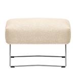 Gestoffeerde hocker Caleta geweven stof - Bouclé Stof Basima: Beige