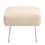 Gestoffeerde hocker Caleta geweven stof - Bouclé Stof Basima: Beige