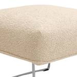 Gestoffeerde hocker Caleta geweven stof - Bouclé Stof Basima: Beige