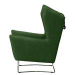 Fauteuil Caleta geweven stof - Bouclé Stof Basima: Donkergroen - Zonder hocker