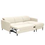 Ecksofa Hallikeld Webstoff Stormy: Creme - Longchair davorstehend rechts