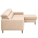 Hoekbank Chelsfield Geweven stof Lark: Beige - Longchair vooraanzicht rechts