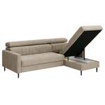 Ecksofa Chelsfield Microfaser Sole: Taupe - Longchair davorstehend rechts