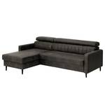 Ecksofa Chelsfield Microfaser Goda: Anthrazit - Longchair davorstehend links