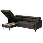 Ecksofa Chelsfield Microfaser Goda: Anthrazit - Longchair davorstehend links