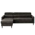 Ecksofa Chelsfield Microfaser Goda: Anthrazit - Longchair davorstehend links