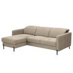 Ecksofa Hallikeld Webstoff Stormy: Cappuccino - Longchair davorstehend links