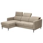 Ecksofa Hallikeld Webstoff Stormy: Cappuccino - Longchair davorstehend links