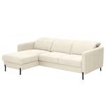 Ecksofa Hallikeld Webstoff Stormy: Creme - Longchair davorstehend links