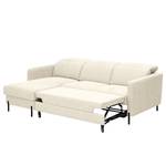 Ecksofa Hallikeld Webstoff Stormy: Creme - Longchair davorstehend links