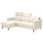 Ecksofa Hallikeld Webstoff Stormy: Creme - Longchair davorstehend links