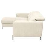 Ecksofa Hallikeld Webstoff Stormy: Creme - Longchair davorstehend links