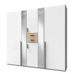 Armoire à portes battantes Odessa Blanc / Imitation chêne - Largeur : 225 cm