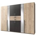 Drehtürenschrank Odessa Eiche Hell Dekor / Grau - Breite: 270 cm