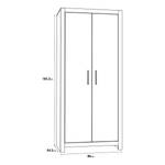 Armoire à portes battantes Diffou Imitation chêne de Riviera - Largeur : 80 cm