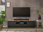 Tv-meubel THINTE zwart/eikenhouten look