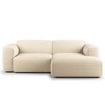 Hoekbank HUDSON met XL-chaise longue Corduroy Snor: Beige - Longchair vooraanzicht rechts