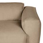 Ecksofa HUDSON mit XL-Longchair Cordstoff Snor: Taupe - Longchair davorstehend links