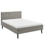 Gestoffeerd bed Empire Structuurstof Luela: Grijs - 140 x 200cm