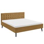 Gestoffeerd bed Empire Structuurstof Luela: Oker - 180 x 200cm