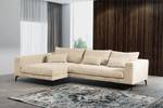 Ecksofa Norlick Cordstoff Lola: Creme - Longchair davorstehend links