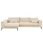 Ecksofa Norlick Cordstoff Lola: Creme - Longchair davorstehend links