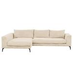 Ecksofa Norlick Cordstoff Lola: Creme - Longchair davorstehend links