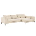 Ecksofa Norlick Cordstoff Lola: Creme - Longchair davorstehend rechts