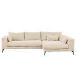 Ecksofa Norlick Cordstoff Lola: Creme - Longchair davorstehend rechts