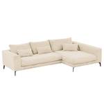 Ecksofa Norlick Cordstoff Lola: Creme - Longchair davorstehend rechts