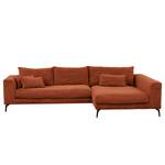 Ecksofa Norlick Cordstoff Lola: Kupfer - Longchair davorstehend rechts