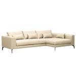 Ecksofa Norlick Webstoff Mavie: Creme - Longchair davorstehend rechts