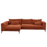 Ecksofa Norlick Cordstoff Lola: Kupfer - Longchair davorstehend links