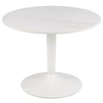 Table basse Lazri 60 cm Céramique / Métal - Imitation marbre blanc / Blanc