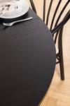 Table Chabbia Chêne noir - Avec rallonge centrale et plateaux insérés