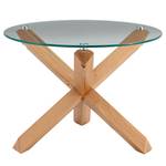 Salontafel DUODA rond glas/massief eikenhout - Eik