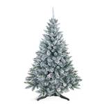 Sapin de Noël artificiel Earl Polyester PVC - Vert sapin / Blanc - Hauteur : 150 cm