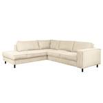 Ecksofa FORT DODGE mit Ottomane Cordstoff Poppy: Beige  - Ottomane davorstehend links - Mit Schlaffunktion