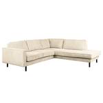 Ecksofa FORT DODGE mit Ottomane Cordstoff Poppy: Beige  - Ottomane davorstehend rechts - Ohne Schlaffunktion