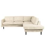 Ecksofa FORT DODGE mit Ottomane Cordstoff Poppy: Beige  - Ottomane davorstehend rechts - Ohne Schlaffunktion